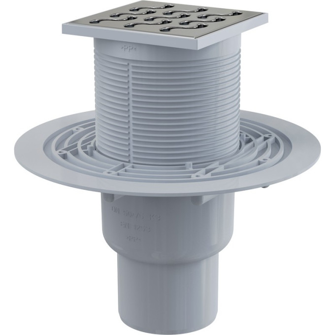 Сливной трап ALCAPLAST APV202 105х105/50/75, подводка – прямая